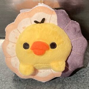 🍩🐤12cm San-X Rilakkuma Kiiroitori Yellow Chick Chocolate Glazed Mister Donut Toy